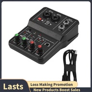 Q-12 Sound Card Audio Mixer Sound Board Console Desk System Interface 4 Channel 48V Power Stereo Com