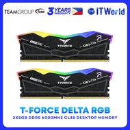 TeamGroup T-Force Delta RGB DDR5 RAM 16GB 2×8GB 6000MHz Desktop Memory (FF3D516G6000HC38ADC01) itw