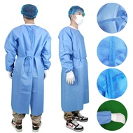【Local Delivery】1/5PCS Disposable Non Woven Isolation Gown Thick Work Isolation Clothing Gown Stain 