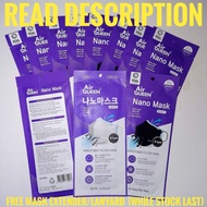 [READY STOCK] ORIGINAL KOREA KF94 N95 SOOMLAB AIR QUEEN NANO MASK FDA REUSABLE FACE MASK FREE MASK L