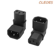 CLEOES Power Adapter C14-C13 C14 Male 10A 3Pin Corner Plug Conversion Socket 90 Angled Down UP AC Pl