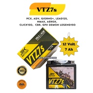 แบตเตอรี่ 3K ขนาด 7 Ah 12 V (VTZ7s) สำหรับรถมอเตอร์ไซด์ PCX, ADV, GIORNO+, CLICK150-i, NMAX, AEROX,CBR, GPX