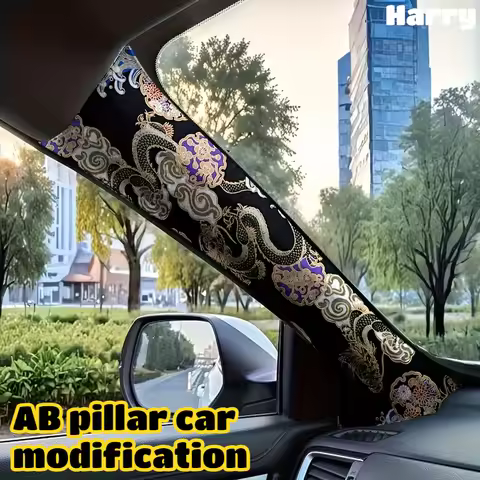 Car Interior Upgrade Kit Self-Adhesive Chinese Style Embroidery for A/B Pillar Decorative Sticker To