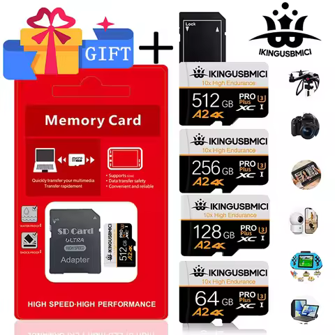 Reliable Micro SD Card SD Cards TF Cards Memory Card 32GB 256GB 512GB Dustproof A2 U3 V30 for Dash C