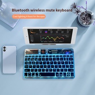 Wireless Keyboard Crystal Shell Ultra Thin Multi-Device Connection Mute Button 7-Color Backlight Transparent Mini Multimedia Keyboard For Ipad Tablet Pc Smart Phone Notebook