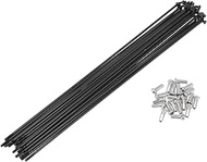 HEROFFIX Set of 20 13G Bicycle Spokes 213 mm Bicycle Wheel Spokes 304 Stainless Steel Black