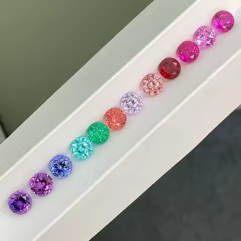 HanYu Round Briliant Cut Czochralski Method Loose Colorful Lab Grown Gemstones For Jewelry Making