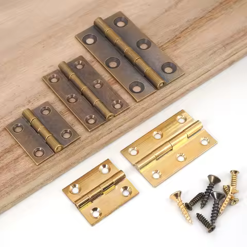 (Set of 2 Hinges) Solid Brass Hinge 1/1.5/2/2.5/3/3.5/4 inches Furniture Box Cabinet Door and Window