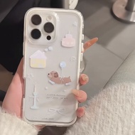 Cute Dog Birthday Transparent Phone Case Drop-Resistant for iPhone 16 Promax 15 Promax 11 12 13 Pro1