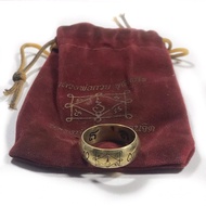 แหวนหลวงพ่อกวย เนื้อสัมฤทธิ์เงิน หลวงปู่หมุน วัดบ้านจาน ปี43 พร้อมซองเดิม เก่าสวยครับ