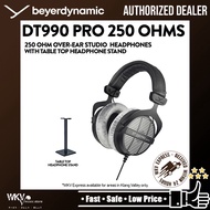 Beyerdynamic DT 990 PRO 250 Ohm Over-Ear Studio Headphones in Black With Bullet Groove Table Top Hea
