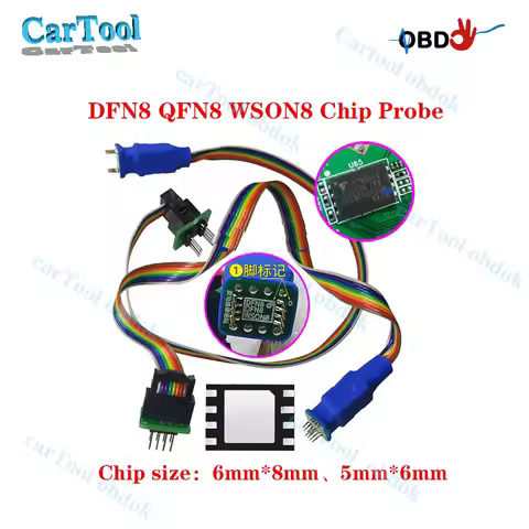 DFN8 QFN8 WSON8 Dip8 Chip Tools Probe Line Read Write Burning Needle Probe 1.27 6x8 6X5 Programmer A