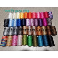 🇸🇬SG🇸🇬 [MyStyle] 100g (Solid)Rolled Crochet Polyp Nylon Premium Shiny Yarn 1.5mm Icy PP hollow Cord for Macrame,bags