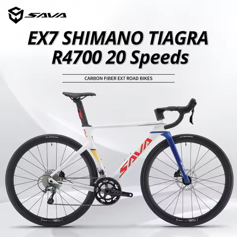 SAVA-EX7 Road Bike, Aluminum Frame, Carbon Fork with TIAGRA R4700 20-Speed Gear Set, 700C Adult Cycl