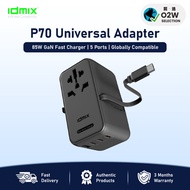 IDMIX P70 85W GaN Fast Charger | 5-Port Universal Travel Adapter | USB-C PD | Global Plug Compatibil