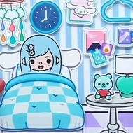 [บ้านตุ๊กตากระดาษ] Yugui Dog Girl's House Quiet Book/Toca Life World Quiet Book Handmade DIY