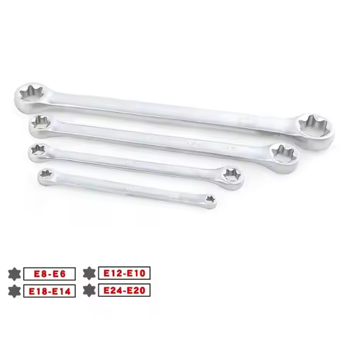 4pcs Star Double Torx Wrench E6-E24 E-type Double-ended Hexagon Spanner For Home Appliance Repair/ca