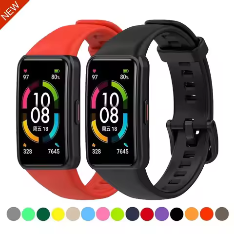 Silicone Strap Compatible with Huawei Band 6/Honor Strap 6 Comfortable Breathable Belt Replaceable f