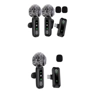 HAPPY TIME-J3 Wireless Lapel Microphone USB Type-C Connector Noise Cancellation Mic for Streaming Un