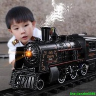 限時特價】2024新款 兒童玩具 電動復古蒸汽火車玩具 噴霧兒童仿真 百變軌道路軌高鐵 男女孩1-3歲6  ✅