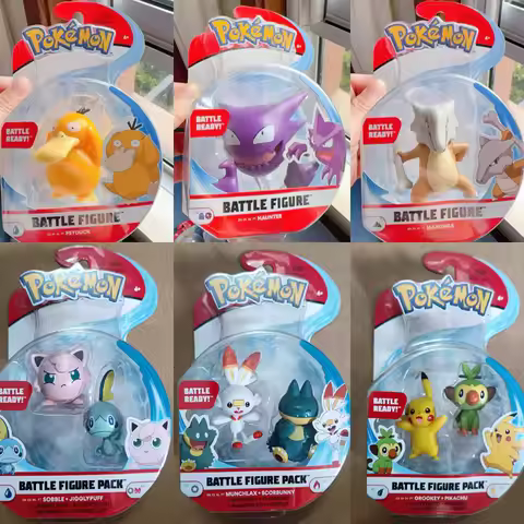 WCT Pokemon Battle Figures Psyduck Marowak Sobble Jigglypuff Haunter Scorbunny Grookey Model Toys Co
