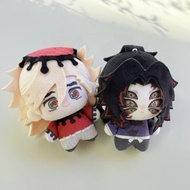 Anime Douma Kokushibo Cosplay 10cm Cartoon Figure Model Plush Pendant Keychain Backpack Accessories 