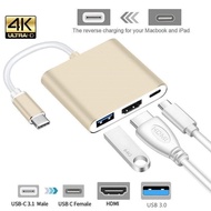 USB C to HDMI Adapter, USB Type C Adapter Multiport AV Converter with 4K HDMI Output, USB 3.0 Port and USB-C Charging Port Compatible Chromebook/MacBook/iMac/Samsung/Projector/Monitor