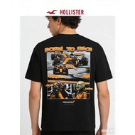 Hollister F1 Racing Print Men's Short Sleeve 100% Cotton Loose Casual Racing Enthusiast Crew Neck T-