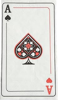 Casino Dinner Paper Napkins (4.25" x 7.75") Pack of 16 - Perfect for Casino Nights, Parties, and Spe