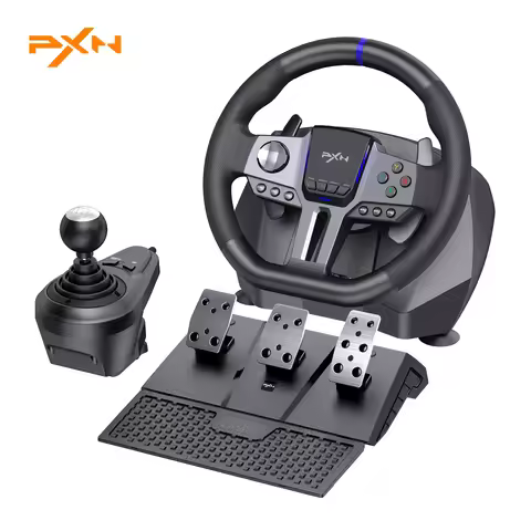 PXN PXN V9 Gen2 Racing Wheel – 270°/900° FFB, Adjustable Steering Wheel for PC, PS4, PS3, Xbox One &