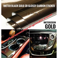 152 X 152CM (5X5 FEET) 3D GOLD / BLACK CARBON FIBER WRAP FILM CAR STICKER