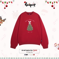 Loopie Club Christmas Tree Printed Fox Fur Sweater BST333 Unisex Loose Form Soft Smooth Thick Basic 