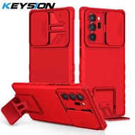 KEYSION เคสกันกระแทกสำหรับ Samsung Note 20 Ultra 5G กดดึงกล้องป้องกัน Live Stand Phone Back สำหรับ Galaxy S20 FE