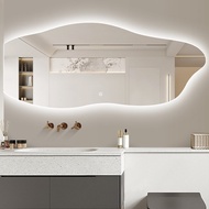 Bathroom Smart Mirror LED Irregular Makeup Mirror with Light Illumination Mirror Defogging Wall Moun