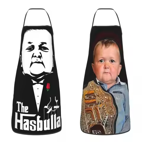 Funny Hasbulla Apron Kitchen Aprons For Women Oxford Fabric Cleaning Pinafore Home Cooking Accessori