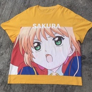 Cardcaptor anime sakura kaos tshirt oversize second vintage bekas