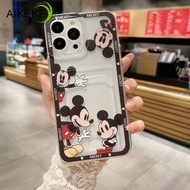 Casing Compatible For OPPO A55 A54 A53 A32 A33 2020 A53S 4G A11S 2022 A92 A72 A52 A5 A3S A9 A5 2020 Phone Case With Wallet Holder Card Back Cover Soft Mickey Couple Mobile Cases