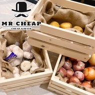 (Ready Stock)Bekas Simpan Bawang / Kotak Bawang / Wooden Box with Potatoes,Onions / Wood Storage Box