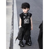 Boys 39 Summer Suit 2025 New Children s Summer Sleeveless Retro Vest Korean Style All match Cool Two