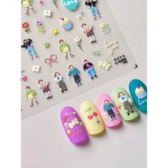 ST.396 Thai Shop 5d Nail Stickers (to-4266) The Cartoon Is Very Artistic.