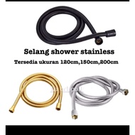 304 stainless steel shower hose, black, 150cm long / flexible shower hose