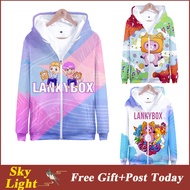 Lankybox เสื้อแจ็คเก็ตเสื้อฮู้ดมีซิปเสื้อฮู้ดแฟชั่นเด็ก