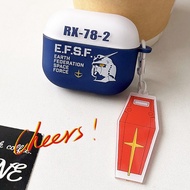 For Airpods 4 Pro 3 2 1 Cool Gundam Anime Pattern Contrast Color Soft TPU Shockproof Earphone Case w