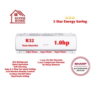Sharp 1hp Non Inverter Aircond AHA9WCD & AUA9WCD Sharp R32 1.0hp eco Non Inverter Aircond R32 Air Co