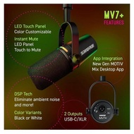 Shure Mv7 Mv 7/ Mv7X Xlr/ Mv7 X/ Mv 7X/ Mv7+/ Mv7 + Mv7 Plus/ Mv7Plus Podcast Microphone For Podcast