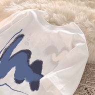 Oversize wanita atasan cewek Shirt Blue Smear style korean bisa cod baju distro wanita lengan pendek