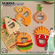 SUKIKII Fridge Magnet Bottle Opener, Magnetic Stainless Steel Coke Bottle Opener, Portable Burger Pi