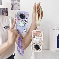 3pcs( Naughty Panda phone Case+Lanyard+Rabbit Stand) Suitable For Oppo F27 Pro/F29/F29 Pro/F31 Pro+/