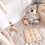 NOVAGEAR​ Wooden Beech Activity Gym Frame, Crochet Bead Baby Gym Toys Play Frame, Nordic Style Penda