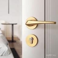 Light Luxury Mute Magnetic Split Bedroom Universal Wooden Door Household Indoor Golden Door Handle L